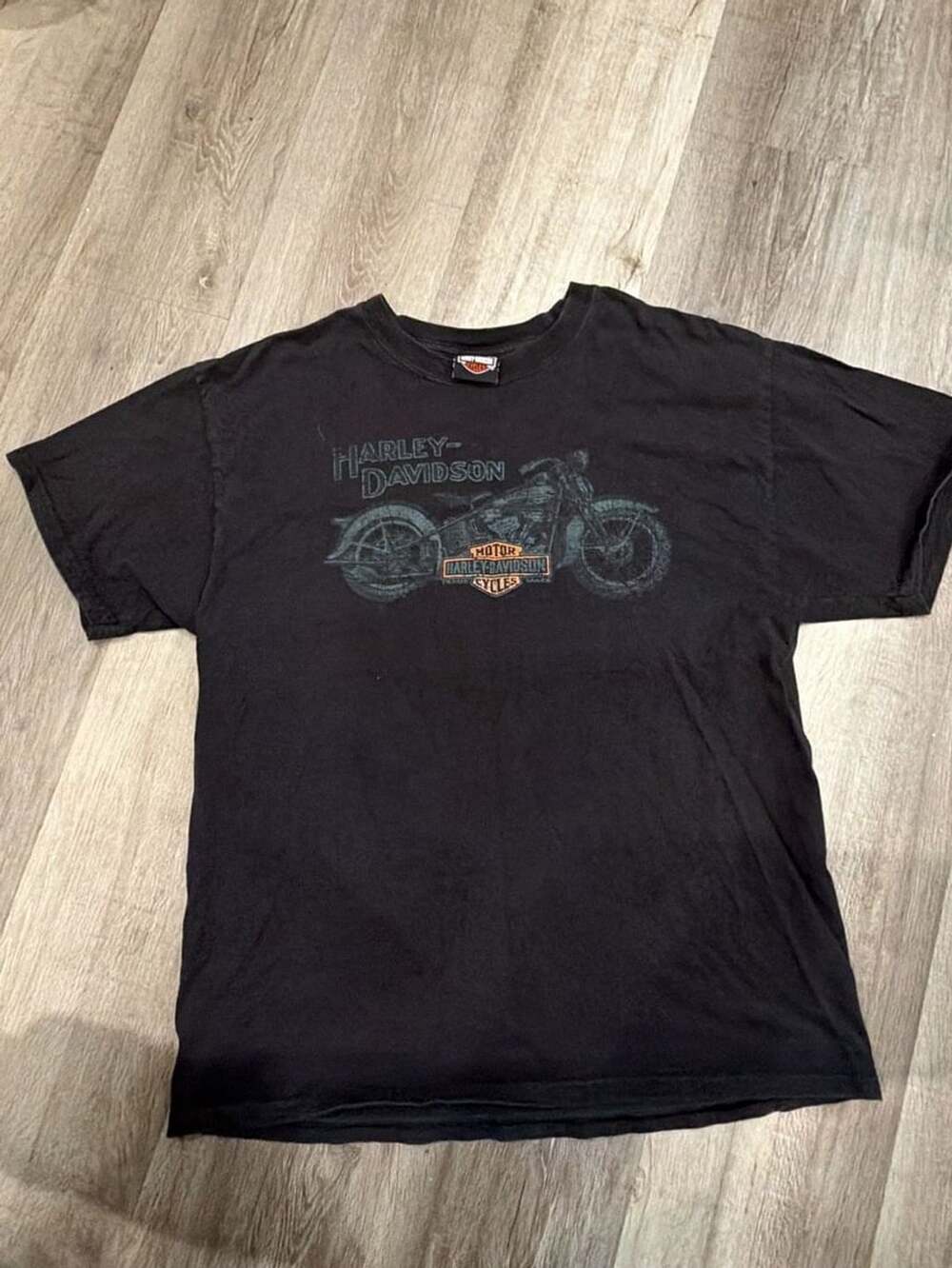 Harley Davidson Motorcycle Graphic T-Shirt Size Large Black